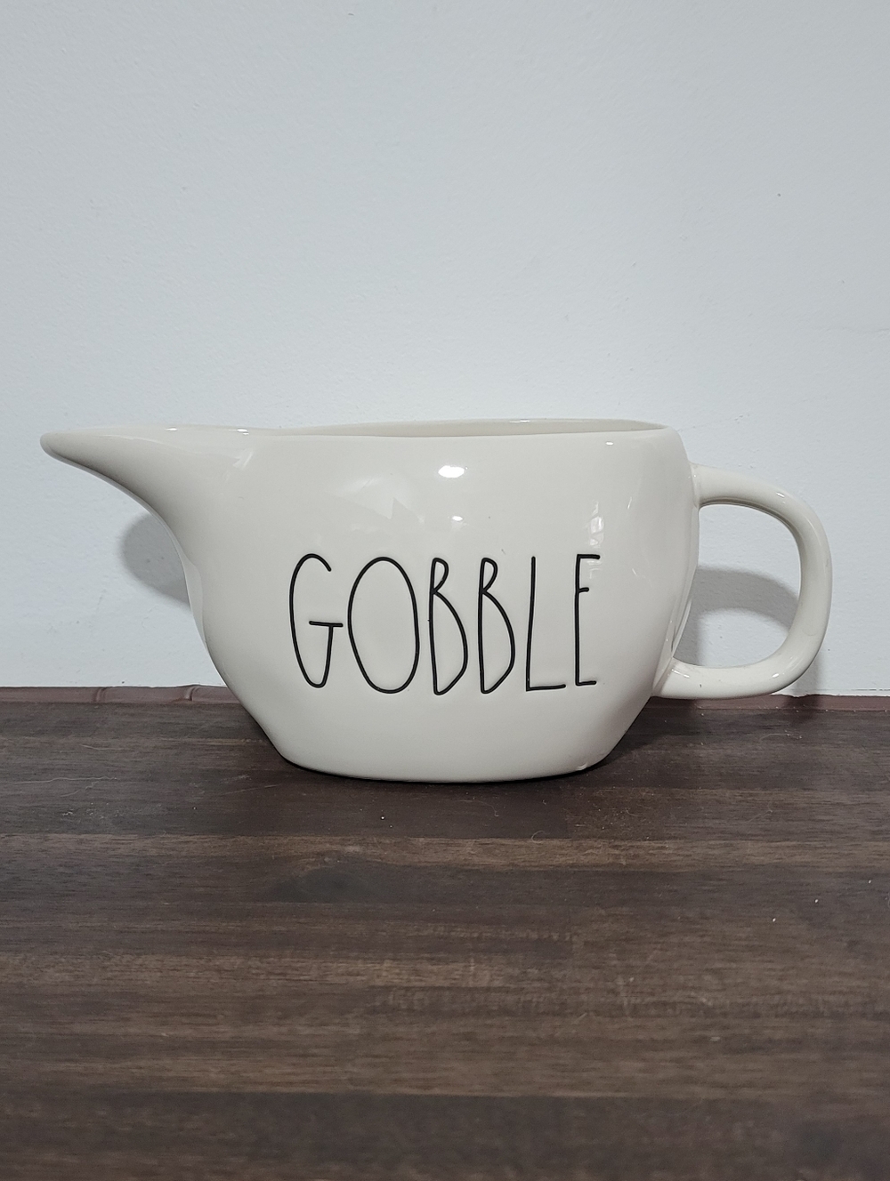 Rae Dunn Gobble Ceramic Gravy Boat Pitcher - Cream